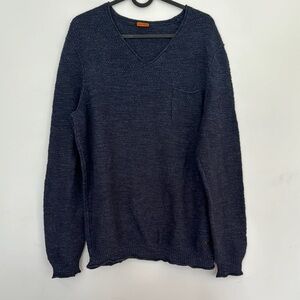 Hugo Boss Blue V-Neck Sweater